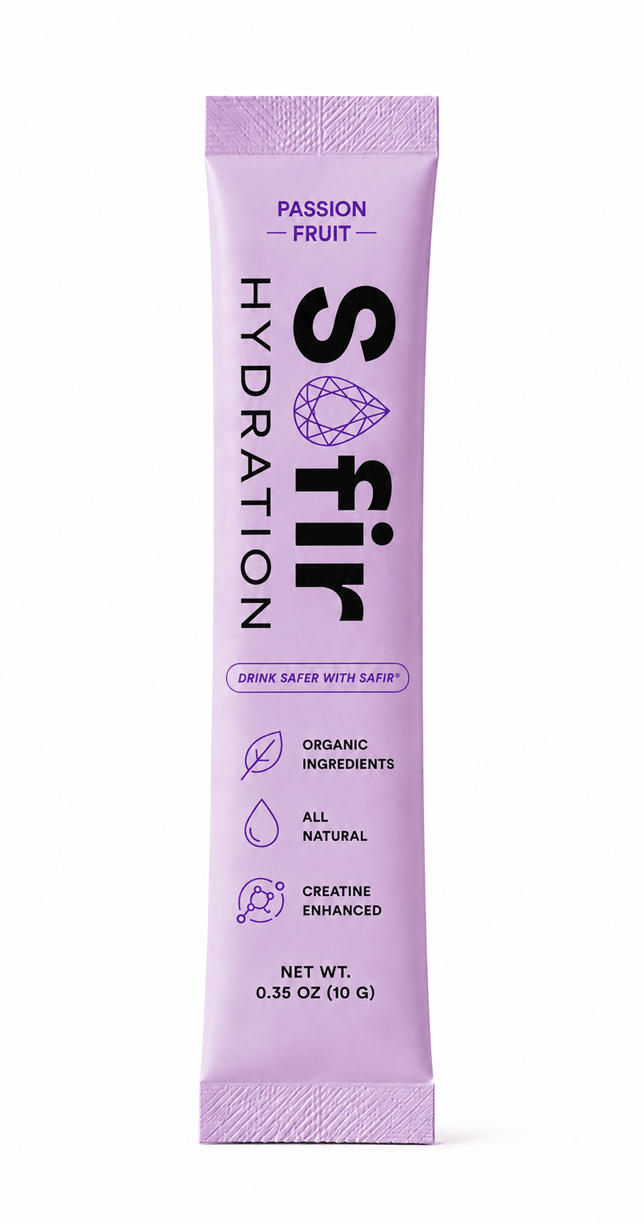 Safir Hydration Passionfruit hydration stick packs with creatine monohydrate
