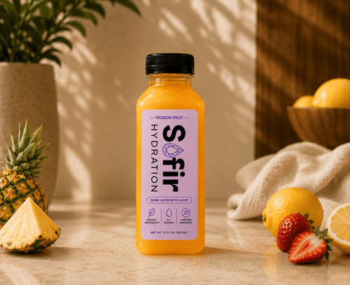 Safir Hydration Passionfruit organic hydration drink bottle with creatine monohydrate and raw organic honey