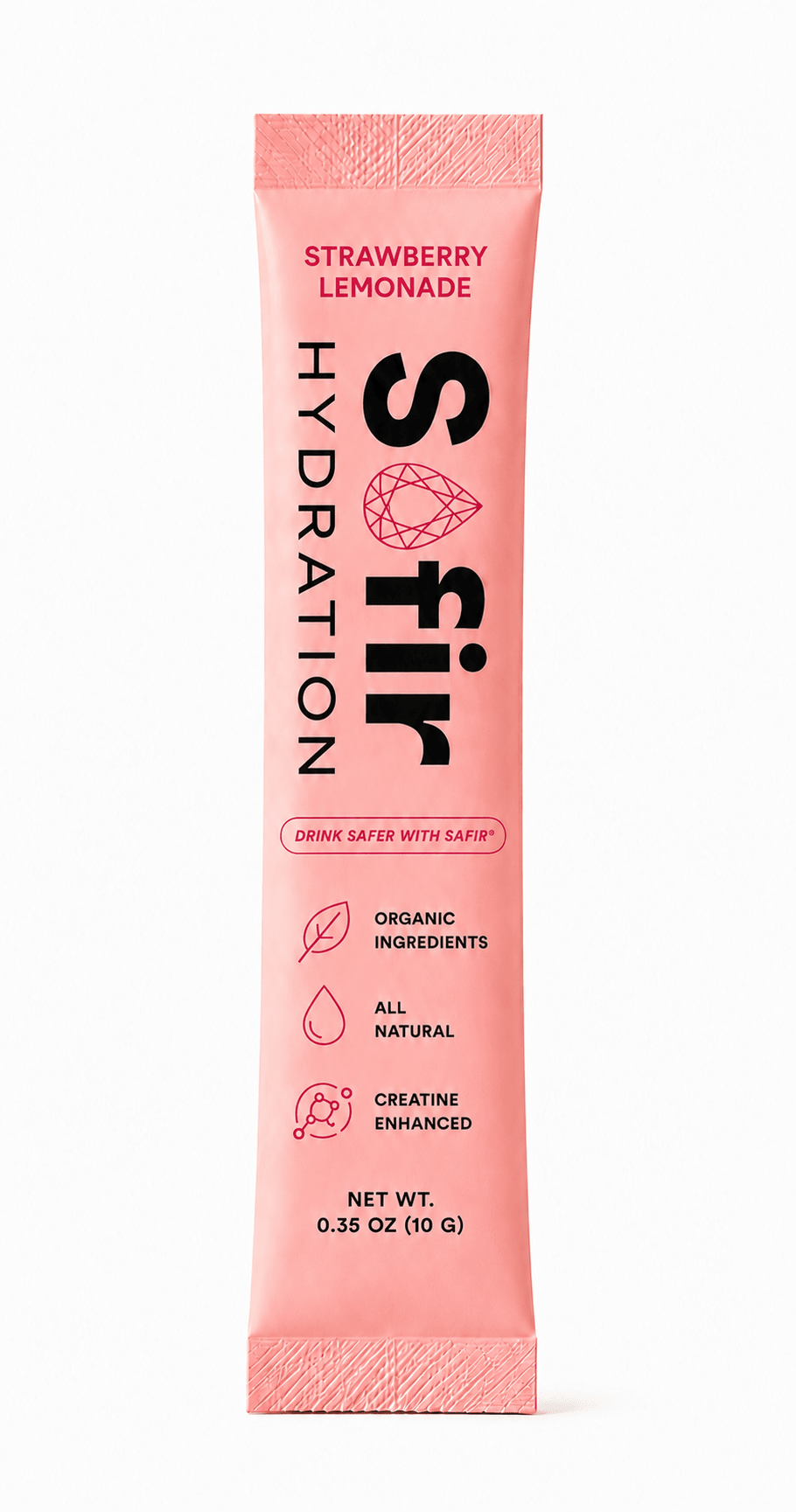 Safir Hydration Strawberry Lemonade hydration stick packs with creatine monohydrate